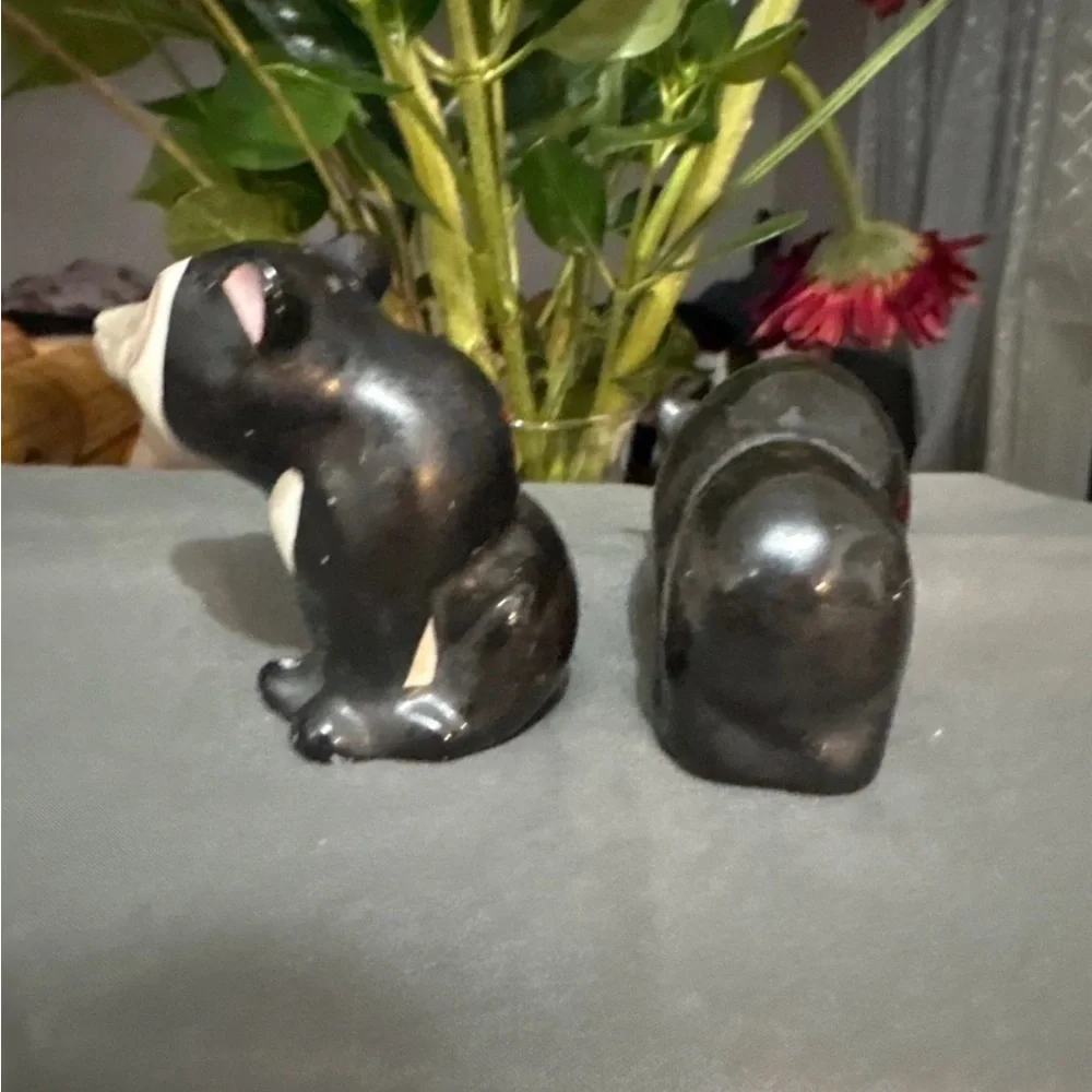 Vintage Asian Salt & Pepper Shaker Set Black Bears with  made in Japan - Picture 2 of 5